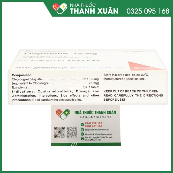 Clopidolut 75mg ngăn ngừa nhồi máu cơ tim